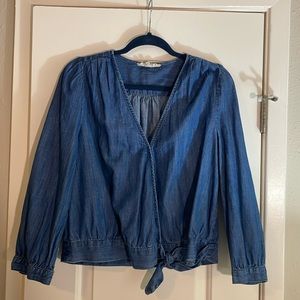 Madewell Denim Wrap Top